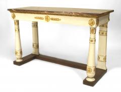 Italian Neo Classic Painted Marble Top Console Table - 1428126