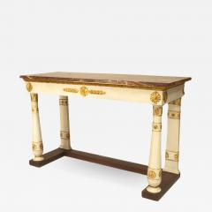 Italian Neo Classic Painted Marble Top Console Table - 1430497