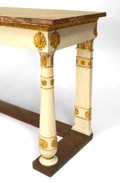 Italian Neo Classic Painted Marble Top Console Table - 4628440