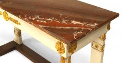 Italian Neo Classic Painted Marble Top Console Table - 4628441