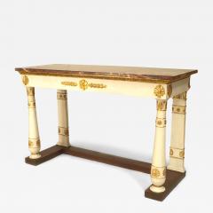 Italian Neo Classic Painted Marble Top Console Table - 4631969