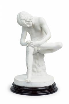 Italian Neo Classic White Porcelain Small Statue Cast of Boy with Thorn by Sal - 4670518