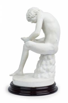 Italian Neo Classic White Porcelain Small Statue Cast of Boy with Thorn by Sal - 4670519