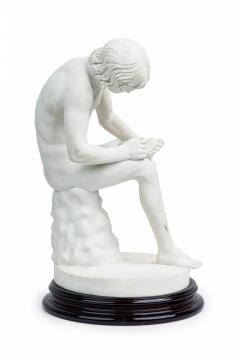 Italian Neo Classic White Porcelain Small Statue Cast of Boy with Thorn by Sal - 4670521
