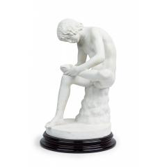 Italian Neo Classic White Porcelain Small Statue Cast of Boy with Thorn by Sal - 4709529