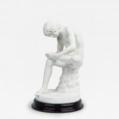 Italian Neo Classic White Porcelain Small Statue Cast of Boy with Thorn by Sal - 4709577