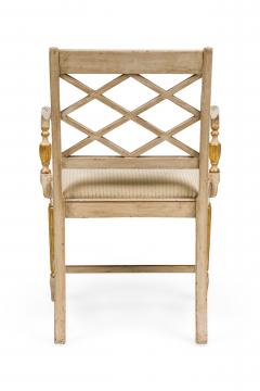 Italian Neo Classic style reproduction cream painted and gilt trim armchair - 4651910