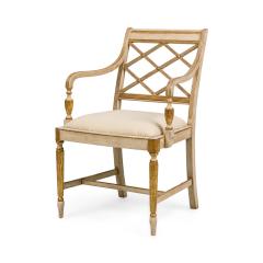 Italian Neo Classic style reproduction cream painted and gilt trim armchair - 4700335