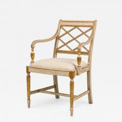 Italian Neo Classic style reproduction cream painted and gilt trim armchair - 4700383