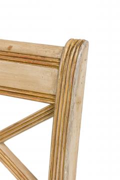 Italian Neo Classic style reproduction cream painted and gilt trim side chair - 4169691