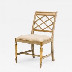 Italian Neo Classic style reproduction cream painted and gilt trim side chair - 4186236
