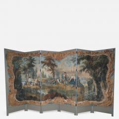 Italian Neo Classical Style Figurative Painting 6 Paneled Folding Screen - 2802119