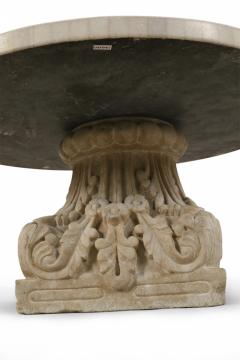 Italian Neo classic Marble Inlaid Top and Acanthus Leaf Design Base Coffee Table - 2798055