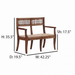 Italian Neo classical style carved walnut bench late 18th C  - 4011330