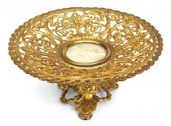 Italian Neoclassic Bronze Dore Filigree Compote - 4201349