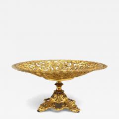 Italian Neoclassic Bronze Dore Filigree Compote - 4297857