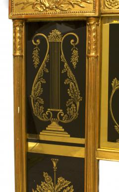 Italian Neoclassic Gilt Wall Mirror with Reverse Glass Panels - 1399353