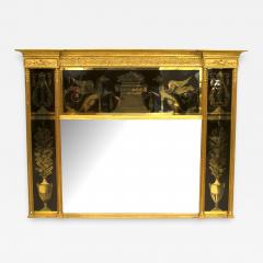 Italian Neoclassic Gilt Wall Mirror with Reverse Glass Panels - 1403302
