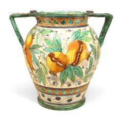 Italian Neoclassic Majolica Earthenware Vase with Bird - 4409339