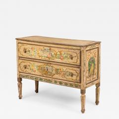Italian Neoclassic Painted an Parcel Gilt Two Drawer Commode Piedmontese - 4186322
