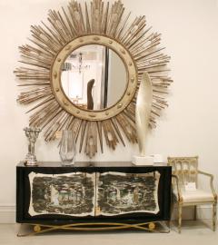 Italian Neoclassic Silvered Sunburst Mirror - 1399678