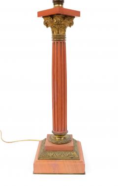 Italian Neoclassic Style Pink Marble Table Lamp - 4650742