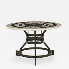 Italian Neoclassical Antique Pietra Dura Center Table w Bronze Base - 839177