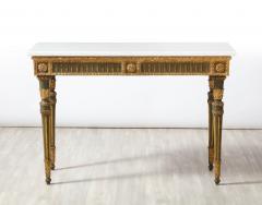 Italian Neoclassical Carved Painted and Gilded Console Table - 2992181