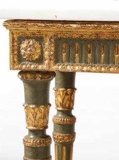 Italian Neoclassical Carved Painted and Gilded Console Table - 2992185