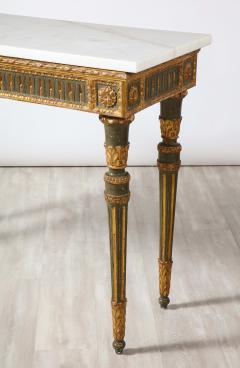 Italian Neoclassical Carved Painted and Gilded Console Table - 2992186