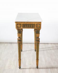 Italian Neoclassical Carved Painted and Gilded Console Table - 2992188