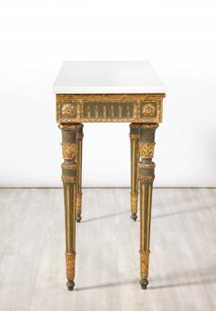 Italian Neoclassical Carved Painted and Gilded Console Table - 2992189