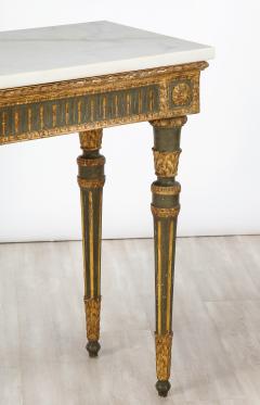 Italian Neoclassical Carved Painted and Gilded Console Table - 2992190