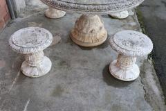 Italian Neoclassical Garden Table with Four Stools - 3445651