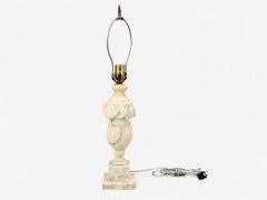 Italian Neoclassical Marble Alabaster Brass Table Lamps Italy 1940s - 4337724