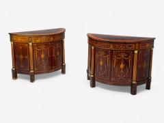 Italian Neoclassical Marquetry Satinwood Demilune Chests Italy 19th c  - 4398284
