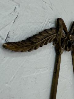 Italian Neoclassical Oval Mirror with Brass Bow and Ribbon Detail 1950s - 4350598