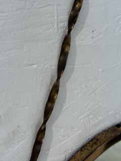 Italian Neoclassical Oval Mirror with Brass Bow and Ribbon Detail 1950s - 4350602