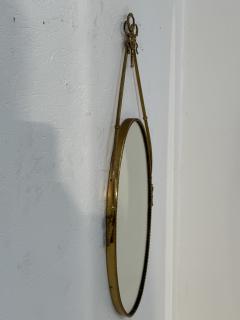 Italian Neoclassical Oval Mirror with Brass Ribbon and Tassel Detailing 1950s - 4350551