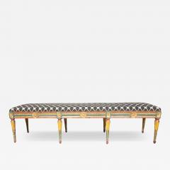 Italian Neoclassical Polychrome Painted Long Bench - 4508460