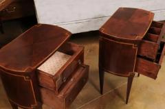 Italian Neoclassical Style 19th Century Mahogany and Birch Bedside Tables - 3550099