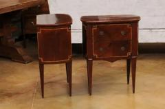 Italian Neoclassical Style 19th Century Mahogany and Birch Bedside Tables - 3550149