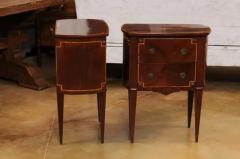 Italian Neoclassical Style 19th Century Mahogany and Birch Bedside Tables - 3550153