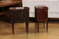 Italian Neoclassical Style 19th Century Mahogany and Birch Bedside Tables - 3550158