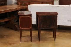 Italian Neoclassical Style 19th Century Mahogany and Birch Bedside Tables - 3550166