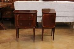 Italian Neoclassical Style 19th Century Mahogany and Birch Bedside Tables - 3550222