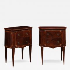 Italian Neoclassical Style 19th Century Mahogany and Birch Bedside Tables - 3552908