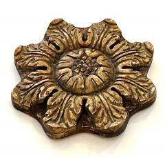 Italian Neoclassical Style Brown Painted and Parcel Gilt Architectural Medallion - 4680190