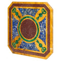 Italian Neoclassical Style Marble Malachite Lapis Lazuli and Porphyry Panel - 2138326