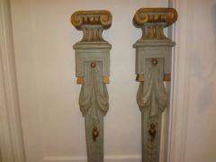 Italian Neoclassical Style Painted and Giltwood Architectural Pilaster Columns - 3762464